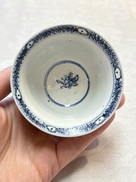 A Chinese blue and white reticulated double-walled cup, pearl mark, Kangxi