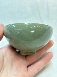 A Chinese green-glazed 'jun' tea bowl, Song/Yuan
