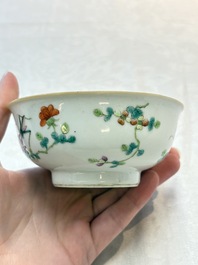 Three Chinese famille rose bowls, Tongzhi and Guangxu marks, 19th C.