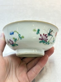 Three Chinese famille rose bowls, Tongzhi and Guangxu marks, 19th C.