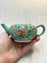 A Chinese famille rose bowl and a teapot for the Straits or Peranakan market, 19th C.