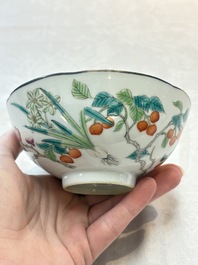Three Chinese famille rose bowls, Tongzhi and Guangxu marks, 19th C.