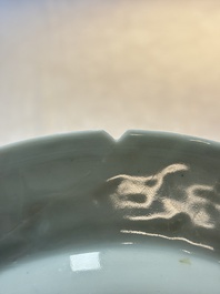 A Chinese famille rose plate depicting a scene from a fable by La Fontaine and a 'Shepherds' plate, Qianlong