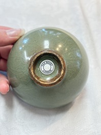 A Chinese green-glazed 'jun' tea bowl, Song/Yuan
