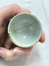 A pair of famille verte-style ovoid jars and covers, Samson, Paris, 19th C.