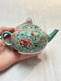 A Chinese famille rose bowl and a teapot for the Straits or Peranakan market, 19th C.