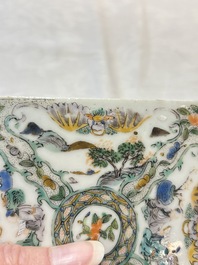 A Chinese Canton famille verte tile, 19th C.