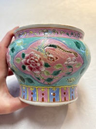 A Chinese famille rose turquoise-ground bowl for the Straits or Peranakan market, 19th C.