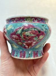 A Chinese famille rose bowl and a teapot for the Straits or Peranakan market, 19th C.