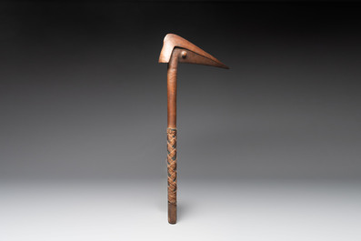 A rare wooden 'Porowa Ra Maru' or 'bird-head' club, Kanak peoples, New Caledonia, 19th C.