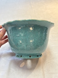 A Chinese robin's egg-glazed jardini&egrave;re, 19th C.