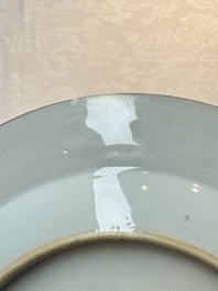 A pair of Chinese famille rose armorial soup plates with the arms of Longden for the English market, Qianlong, ca. 1748