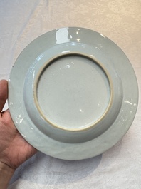 A Chinese armorial plate with the arms of Bouverie quartering Urry and Clarke impaling Pleydell for the English market, Qianlong, ca. 1748