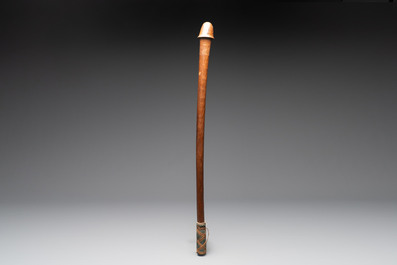 A rare wooden 'phallic' club, Kanak peoples, New Caledonia, 19th C.