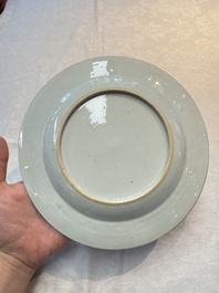 A pair of Chinese famille rose armorial soup plates with the arms of Longden for the English market, Qianlong, ca. 1748