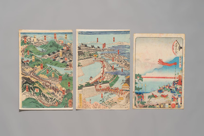 Utagawa Hiroshige 歌川広重 and Utagawa school: 12 Japanese woodblock prints, Edo/Meiji