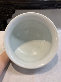 A Chinese blue and white 'riverscape' censer, 18th C.