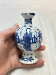 Four Chinese blue and white 'Long Eliza' miniature vases, Kangxi
