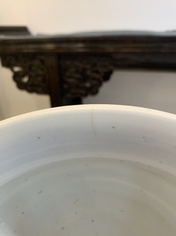 A Chinese blue and white 'riverscape' censer, 18th C.