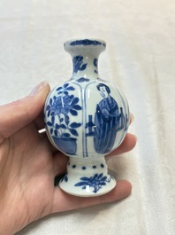 Four Chinese blue and white 'Long Eliza' miniature vases, Kangxi
