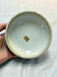 A Chinese blue and white vase, a jar and a covered box, Kangxi