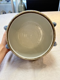 A Chinese famille rose turquoise-ground 'kamcheng' bowl and cover for the Straits or Peranakan market, 19th C.