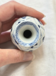 Four Chinese blue and white 'Long Eliza' miniature vases, Kangxi