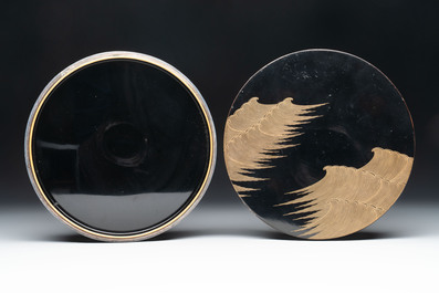 A varied collection of 14 Japanese lacquer and bronze wares, Zōhiko 平安象彦 mark, 19/20th C.
