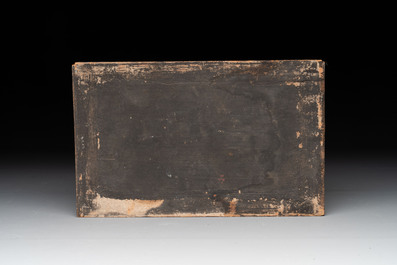 Six Chinese gilt and lacquered wooden panels, 19th C.