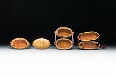 A varied collection of 14 Japanese lacquer and bronze wares, Zōhiko 平安象彦 mark, 19/20th C.