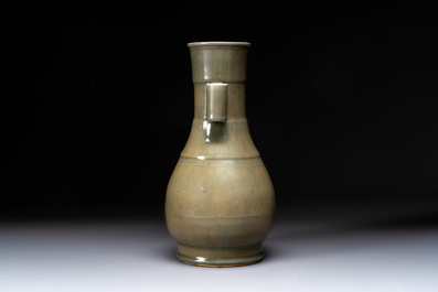 A Chinese Longquan celadon 'touhu' vase, Song/Yuan