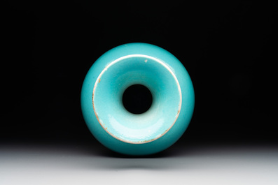 A Chinese turquoise-glazed vase, Qianlong mark and of the period