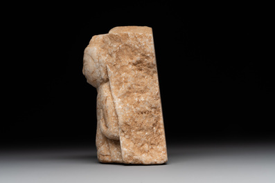 A Chinese marble bust of Buddha, Northern Qi