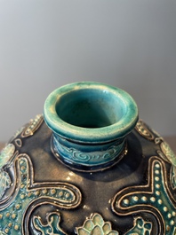 A fine Chinese Fahua 'meiping' vase with figural design, Ming