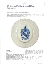 A blue and white Dutch Delft armorial plate with the arms of White for the English market, late 17th C.