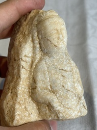A Chinese marble bust of Buddha, Northern Qi