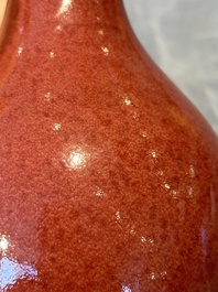 A Chinese copper-red-glazed vase, Xuande mark, 18/19th C.