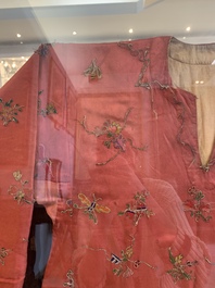 Two embroidered silk and cotton robes for the Straits or Peranakan market, Southeast Asia, 20th C.