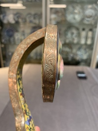 A Chinese cloisonn&eacute; yellow-ground 'peach and shou' ruyi sceptre, Republic