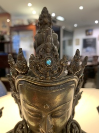 A large Nepalese bronze sculpture of Usnisavijaya, 20th C.