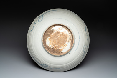 Three Chinese blue and white Swatow dishes, Ming