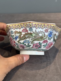A varied collection of eight Chinese famille rose eggshell bowls, Jingdezhen mark, 20th C.