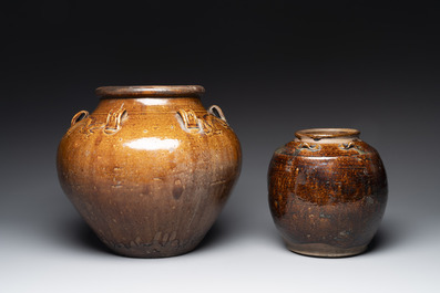 Two Chinese brown-glazed jars, Ming/Qing