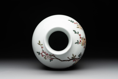A Chinese famille rose 'birds among blossoming branches' vase, Yongzheng mark, Republic