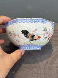 A varied collection of eight Chinese famille rose eggshell bowls, Jingdezhen mark, 20th C.