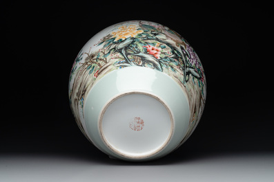 A Chinese famille rose 'birds among blossoming branches' vase, Xianfeng mark, Republic