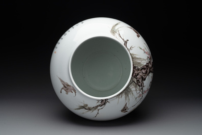 A Chinese famille rose 'birds among blossoming branches' vase, Xianfeng mark, Republic