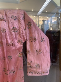 Two embroidered silk and cotton robes for the Straits or Peranakan market, Southeast Asia, 20th C.