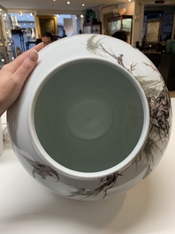 A Chinese famille rose 'birds among blossoming branches' vase, Xianfeng mark, Republic