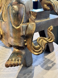 A large Chinese gilt bronze seated Bodhisattva, 20th C.